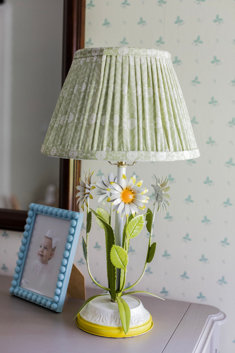 Gathered Tulipiere Lampshade - Pear
