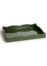 Large Scalloped Tray in Olive