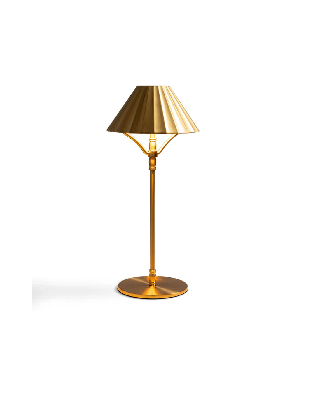 Fluted Brass Rechargeable Lamp