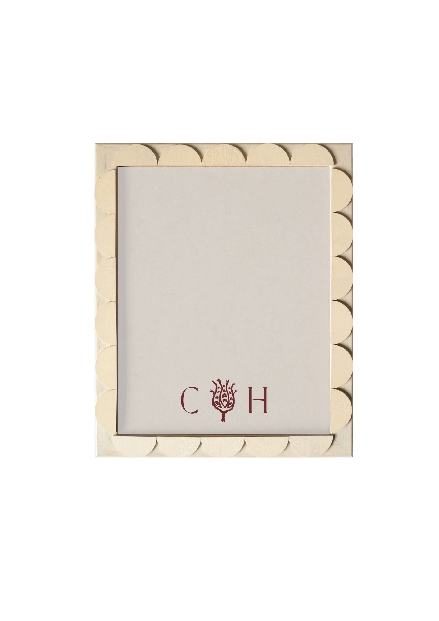 Oat Lacquered Scallop Frame