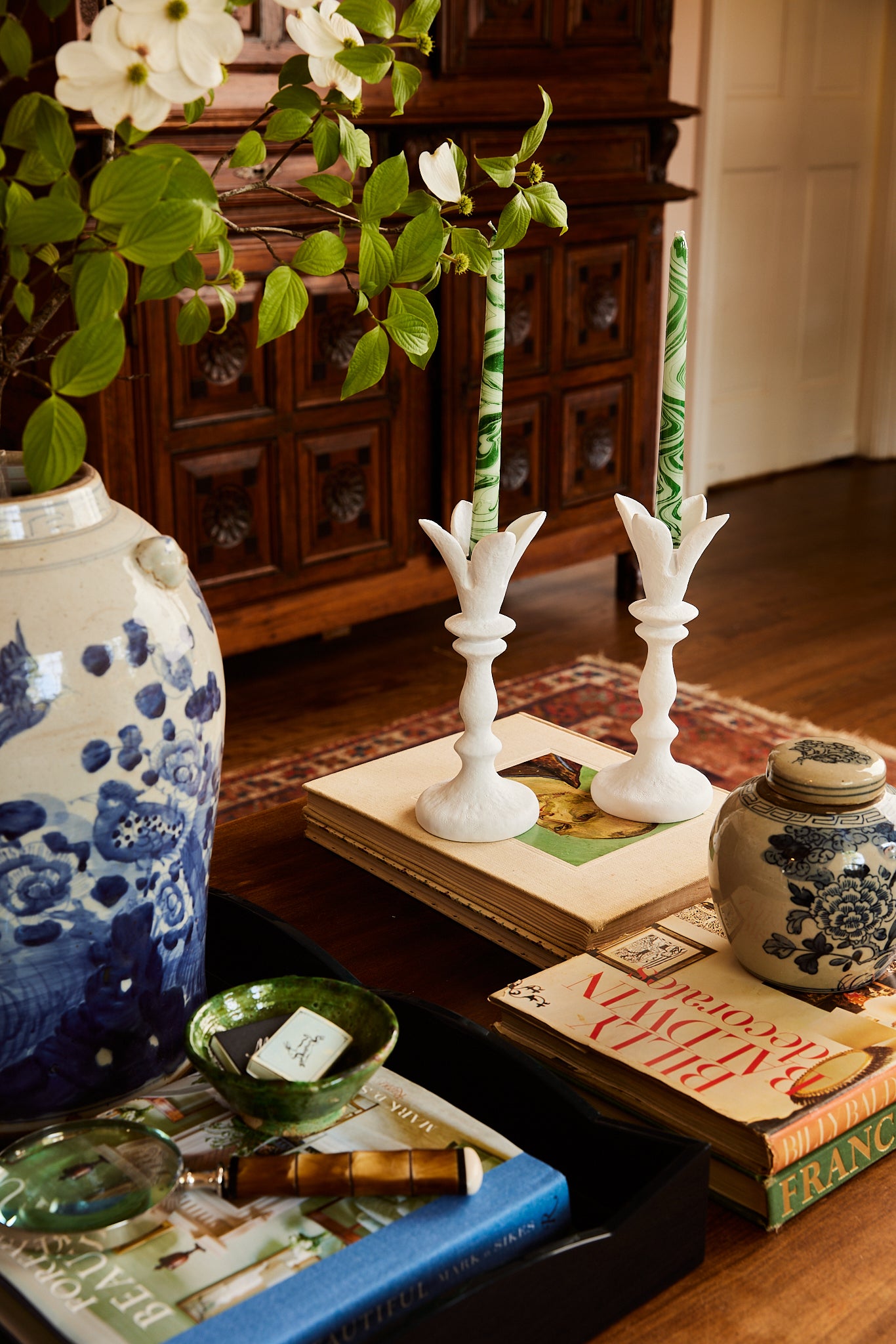 18″ Blue and White Ginger Jar