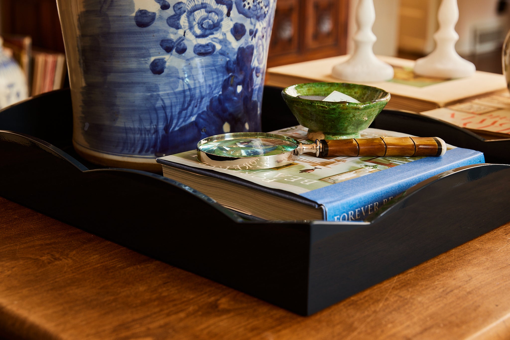 Large Scalloped Tray in Midnight