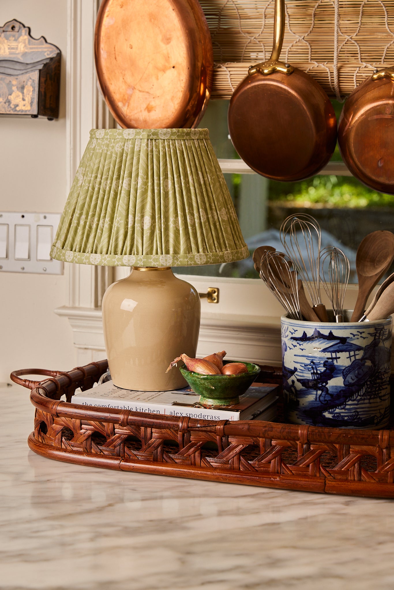 Gathered Tulipiere Lampshade - Pear