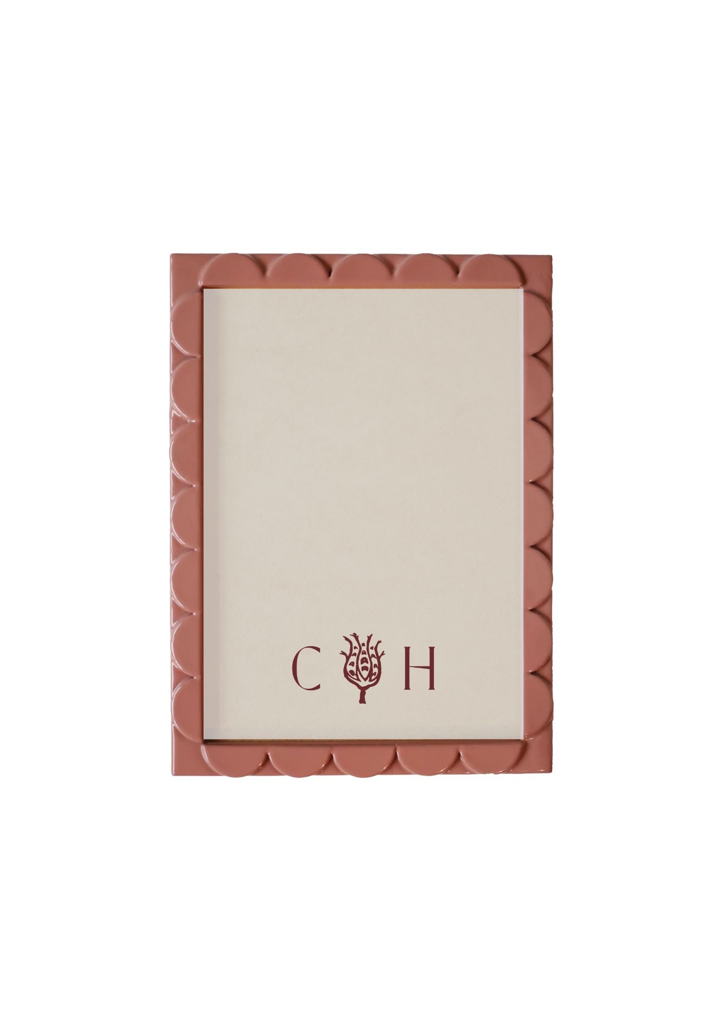 Dusty Rose Lacquered Scallop Frame