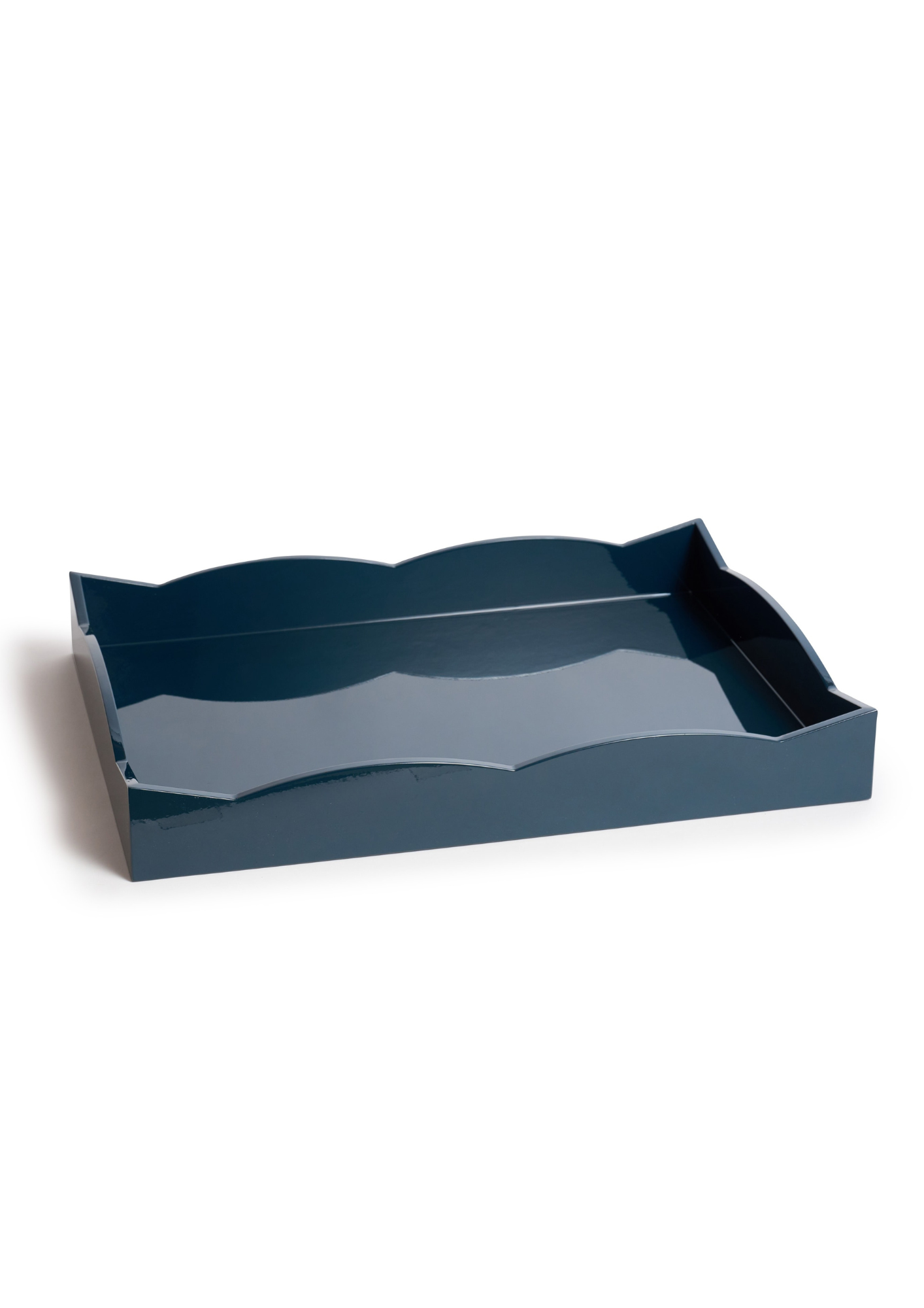 Large Scalloped Tray in Midnight