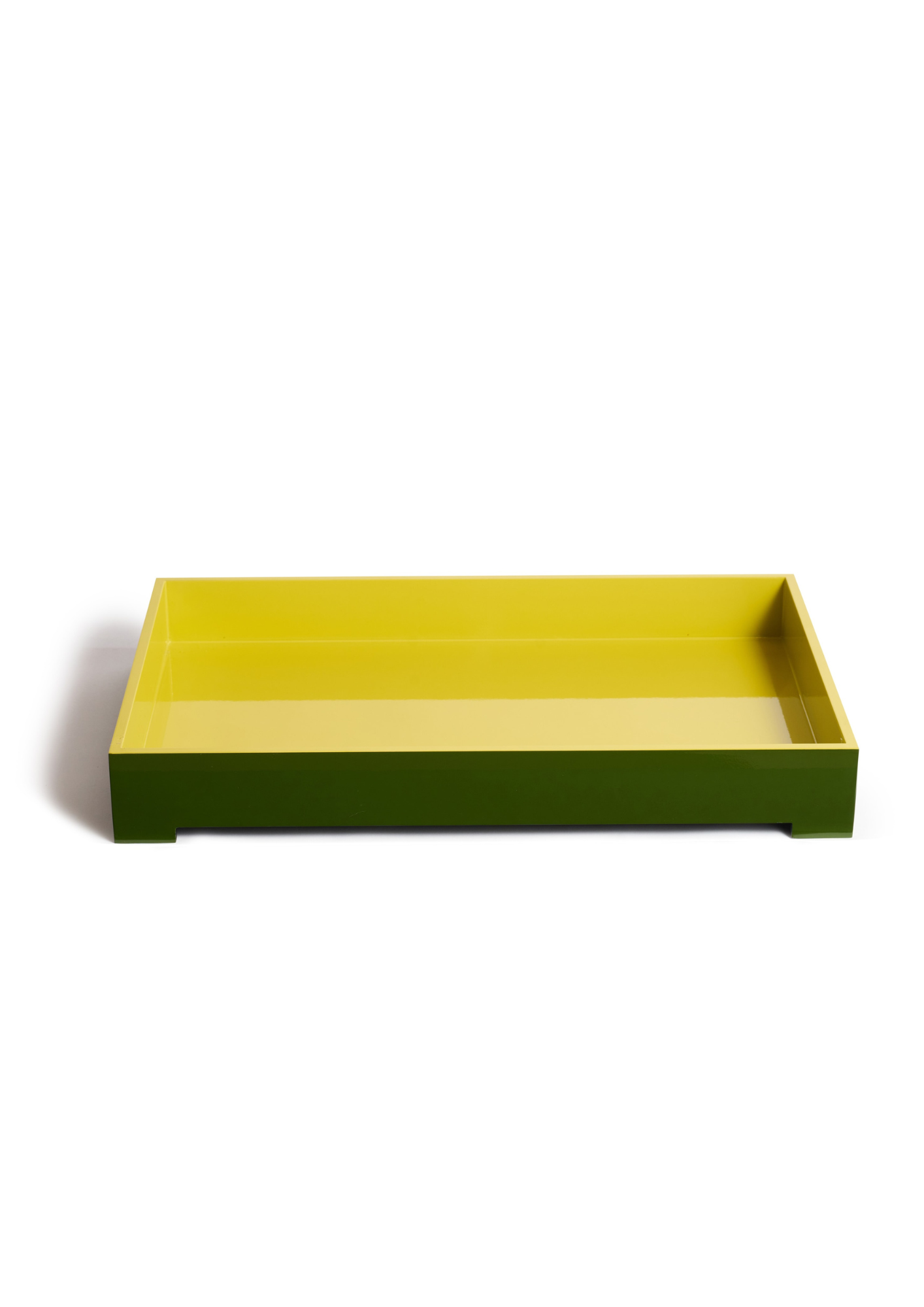 Large Colorblock Tray - Citron on Olive