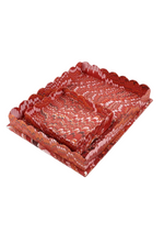 Marbled Scalloped Tray Set - Mountain Red