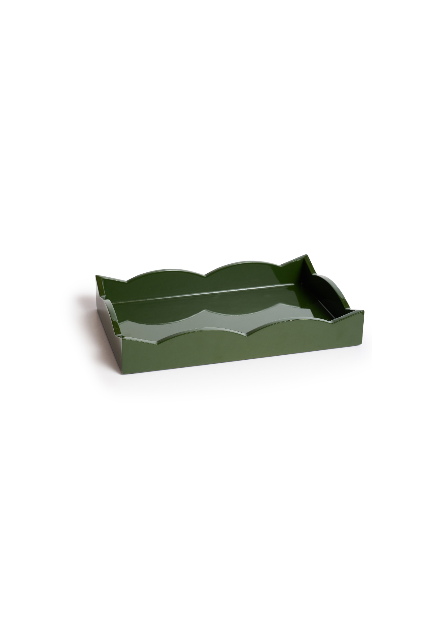 Small Scalloped Tray in Olive