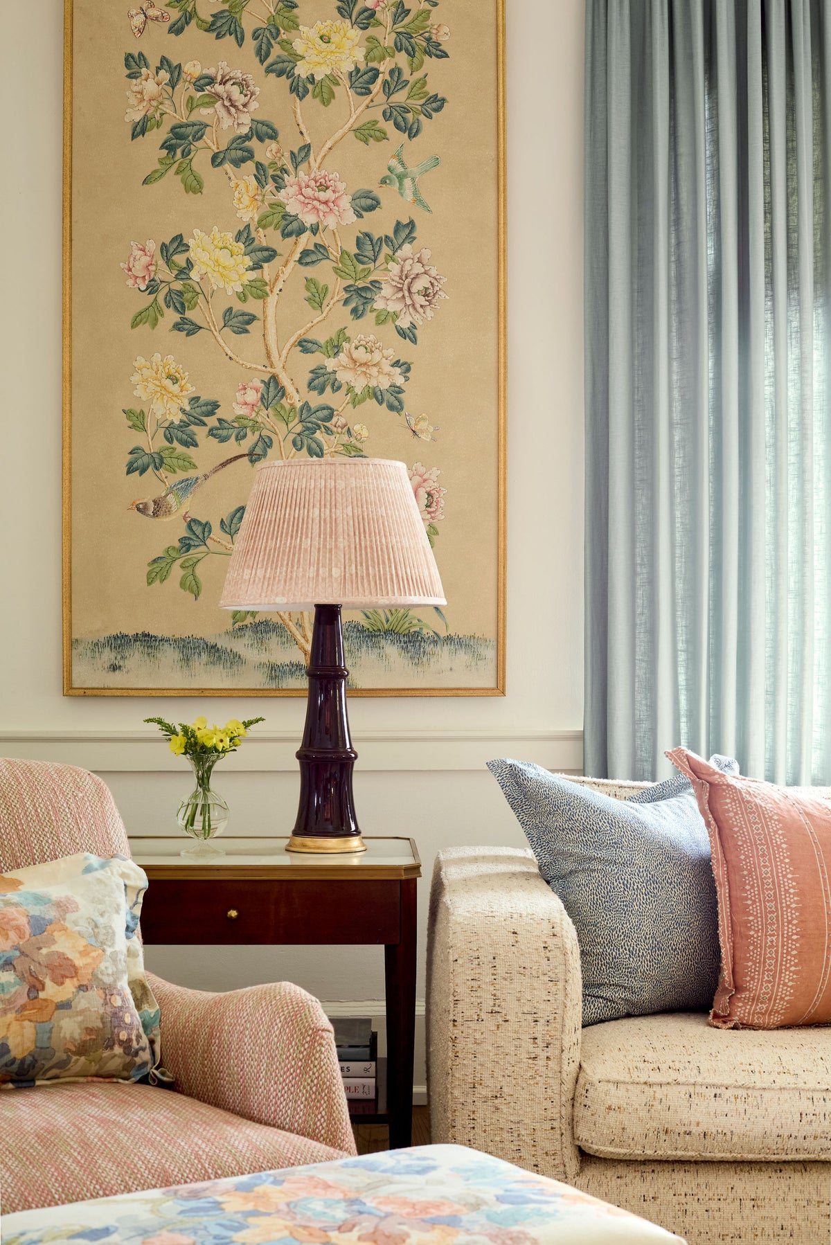 Gathered Tulipiere Lampshade in Petal Pink