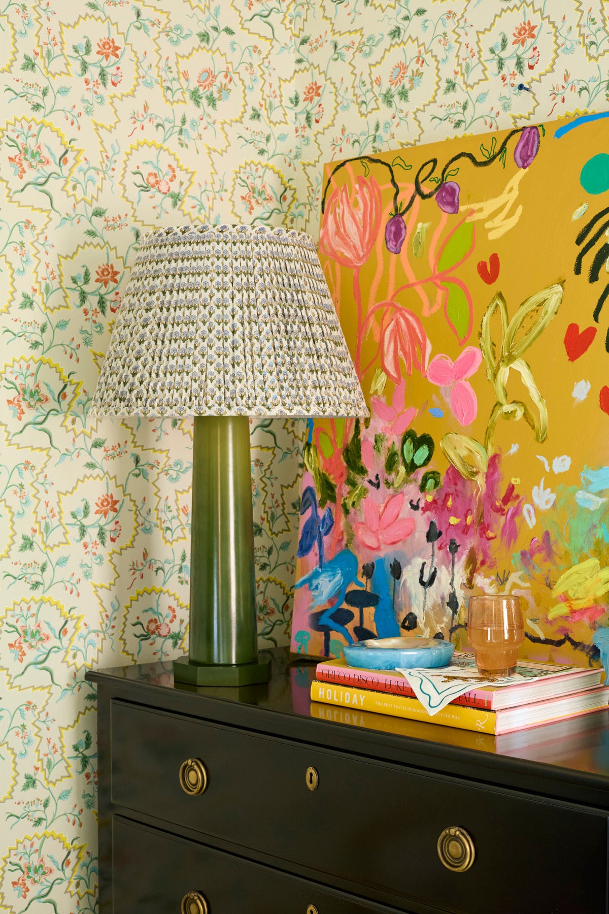 Betsy Column Lamp in Green Ombre