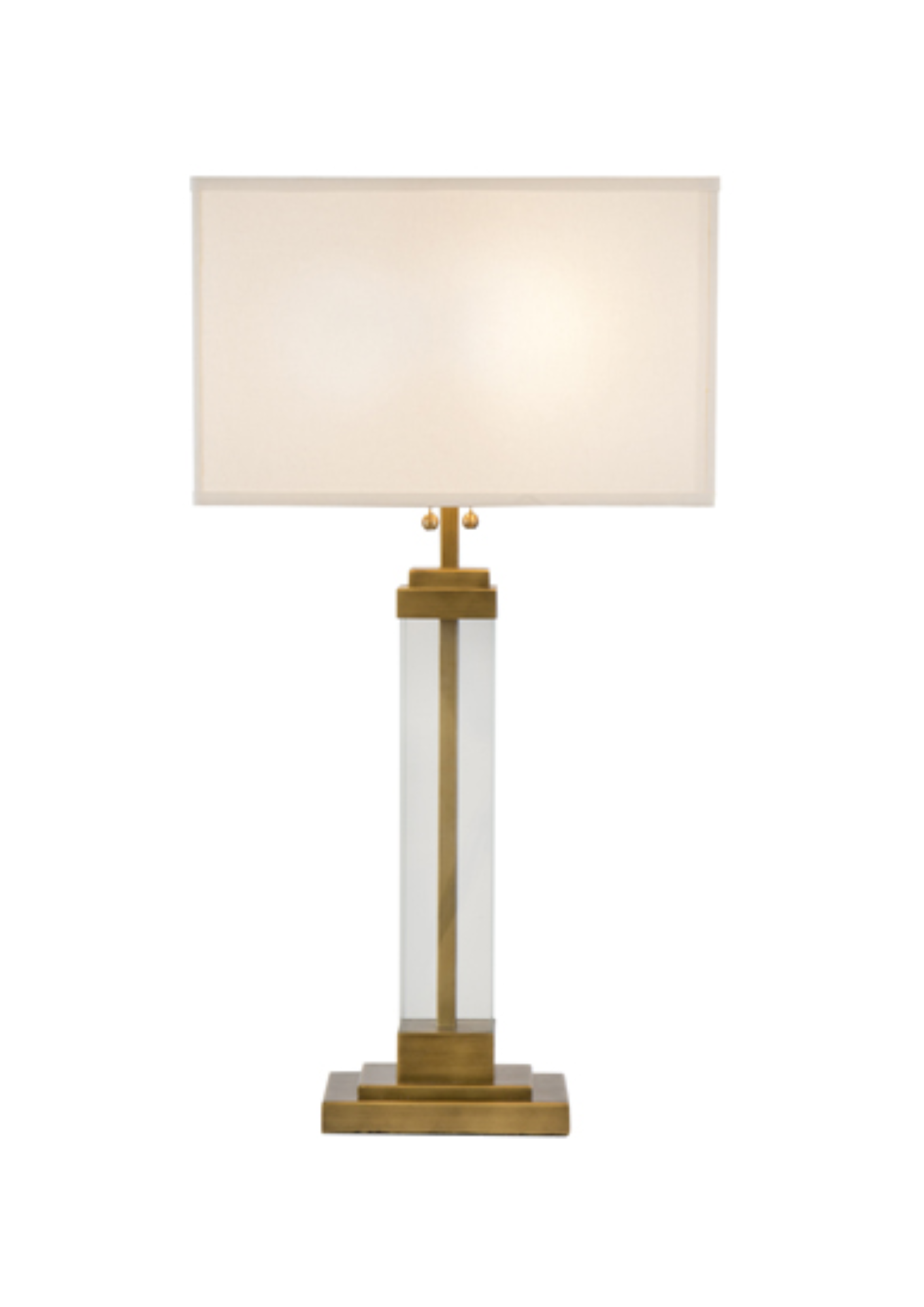 Column Brass and Glass Table Lamp