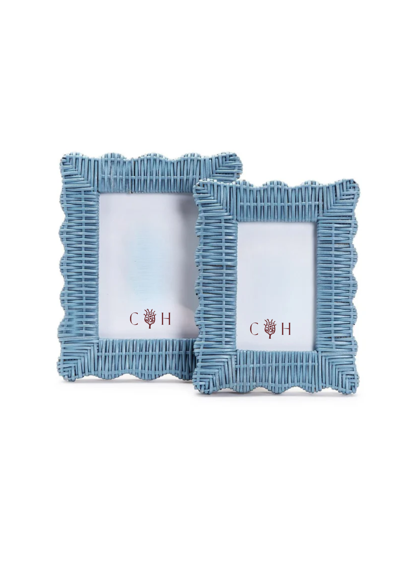 Blue Wicker Weave Photo Frame