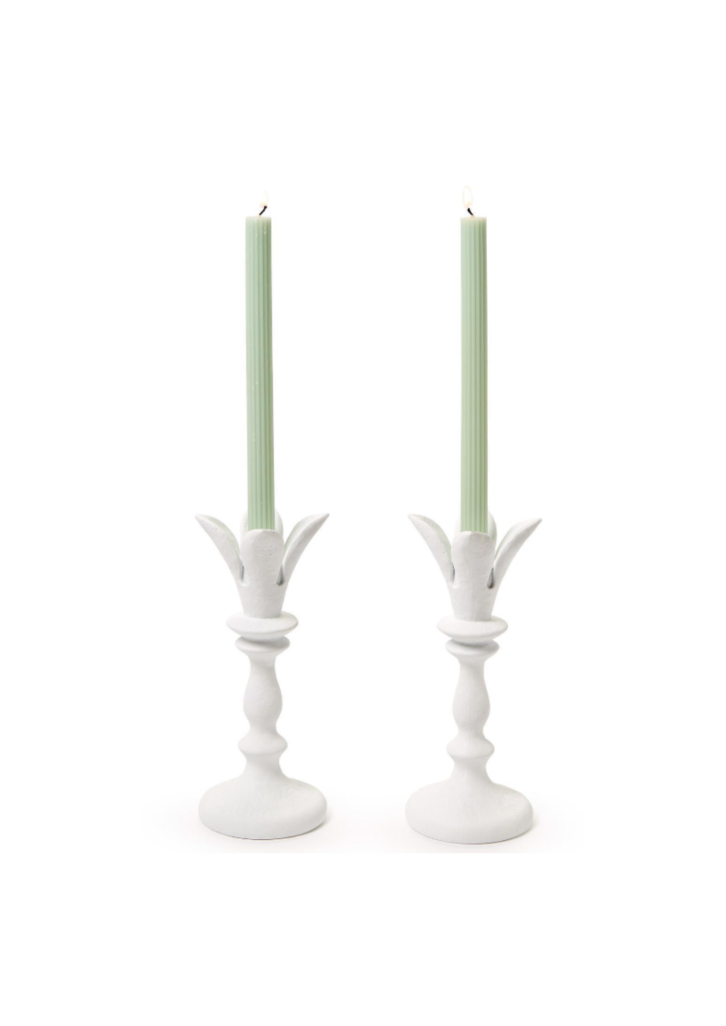 Francesca Carved Lotus Candlestick Holder