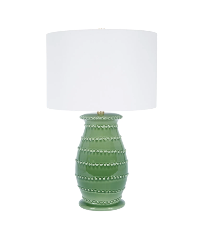 Green Ribbed Urn Lamp