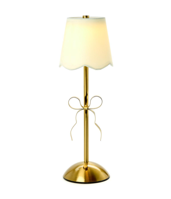 Cordless Gold Bow Table Lamp