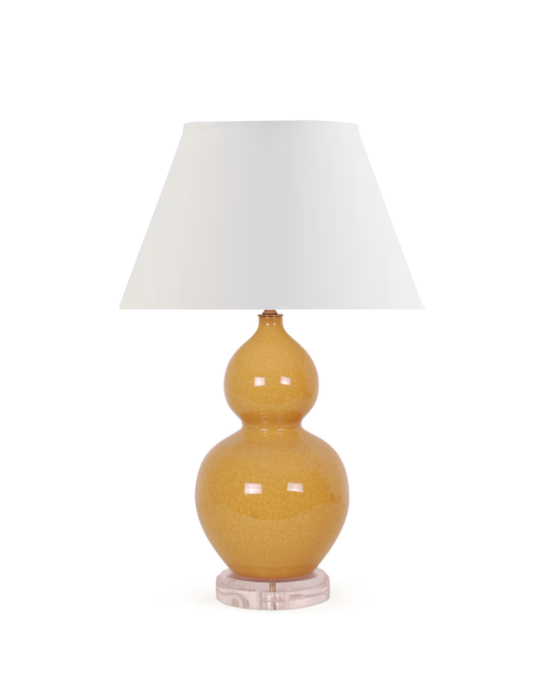 Yellow Crackle Double Gourd Lamp
