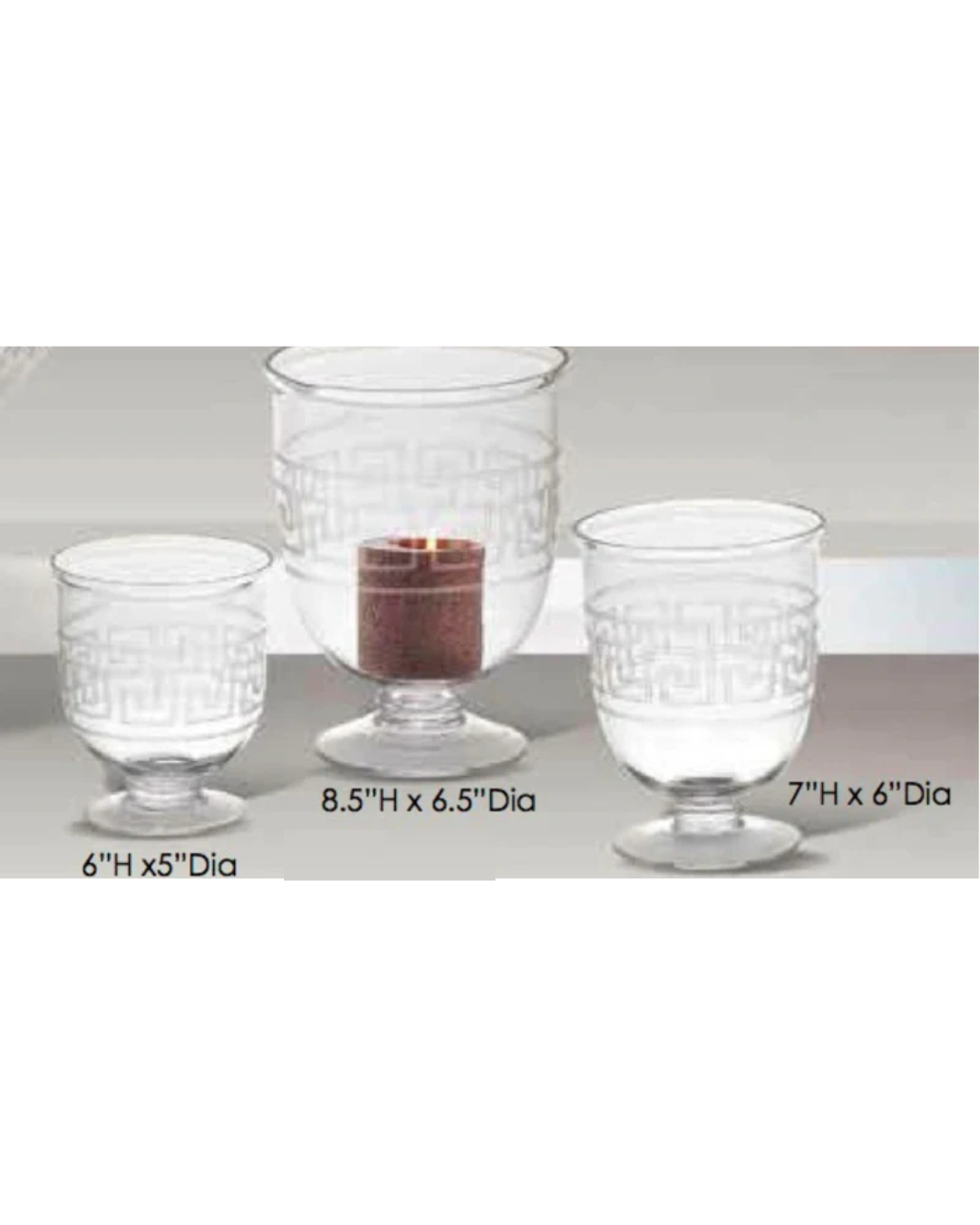 Mini Greek Key Hurricane Vase
