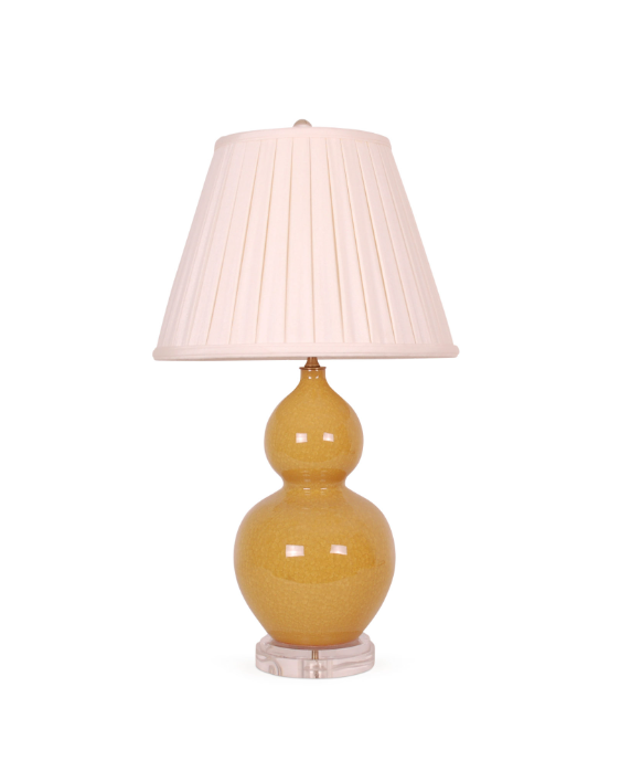 Yellow Crackle Double Gourd Lamp